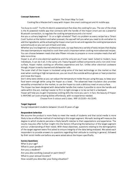 Concept Testing Summary